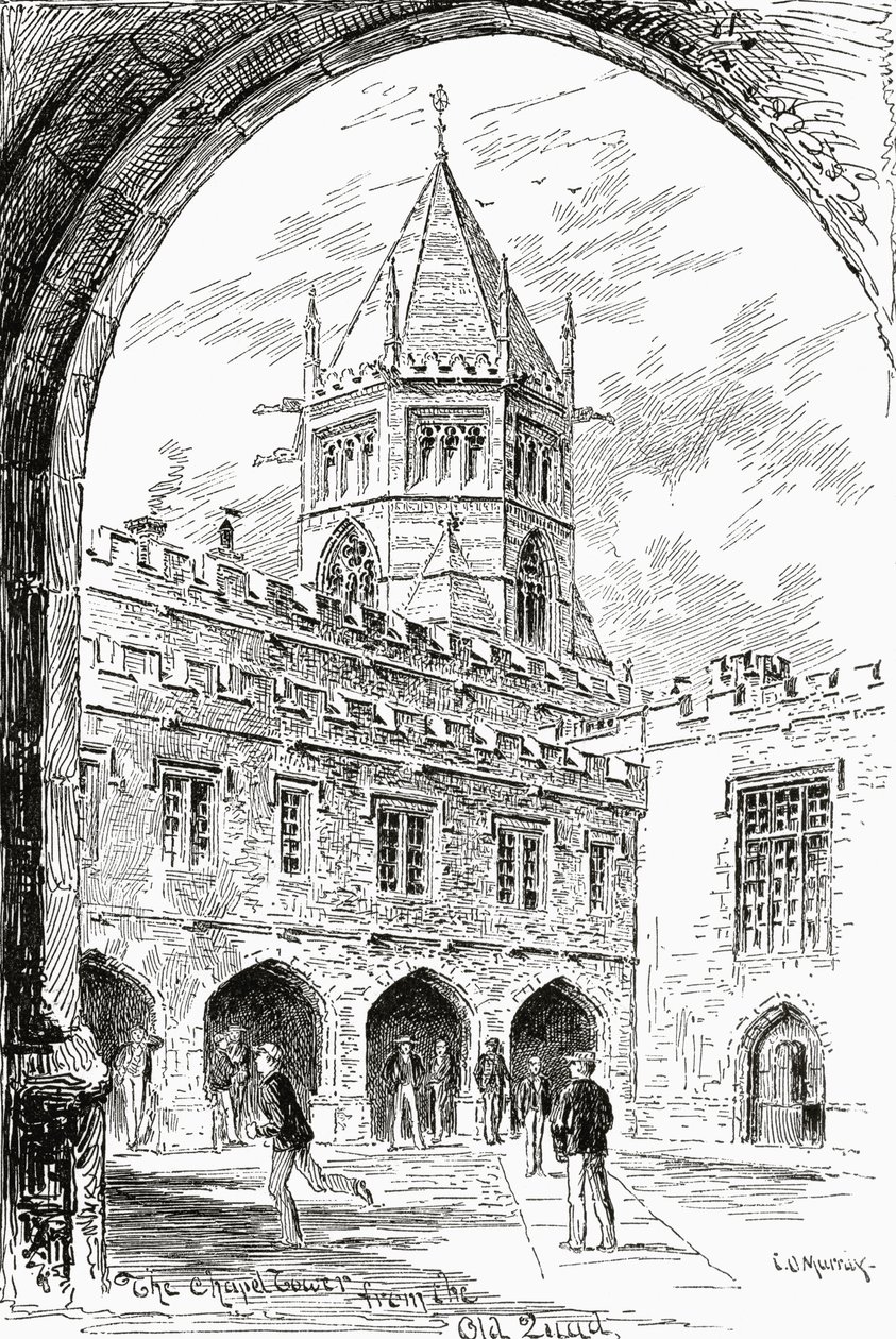 مدرسة الرجبي ، برج تشابل من الرباعي القديم ، من "مجلة الإنجليزية المصورة" ، 1891-92 بواسطة مدرسة اللغة الإنجليزية