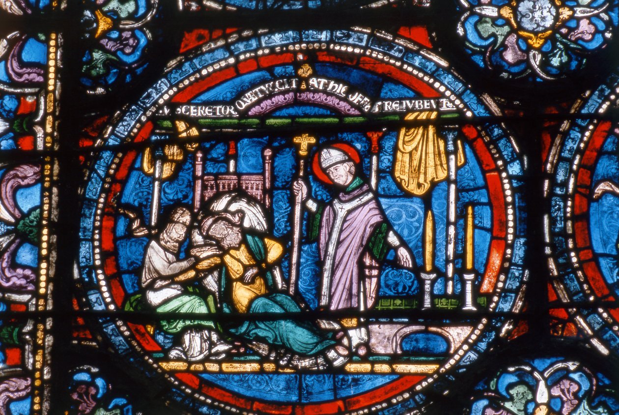 مشهد من حياة القديس توما بيكيت ، كنيسة الثالوث ، c.1220 بواسطة مدرسة اللغة الإنجليزية