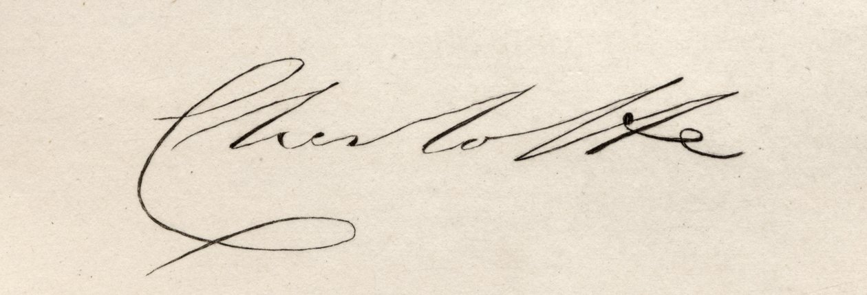 توقيع الأميرة شارلوت أوغستا من ويلز (1796-1817) بواسطة مدرسة اللغة الإنجليزية