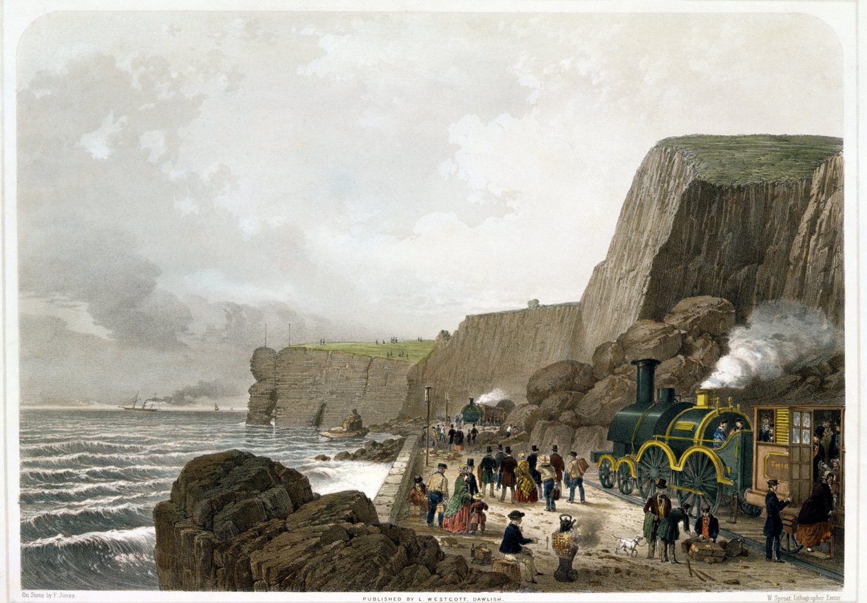 سكة حديد جنوب ديفون: الانزلاق الأرضي بالقرب من صخرة بارسون وكليرك ، 29 ديسمبر 1852 بواسطة مدرسة اللغة الإنجليزية