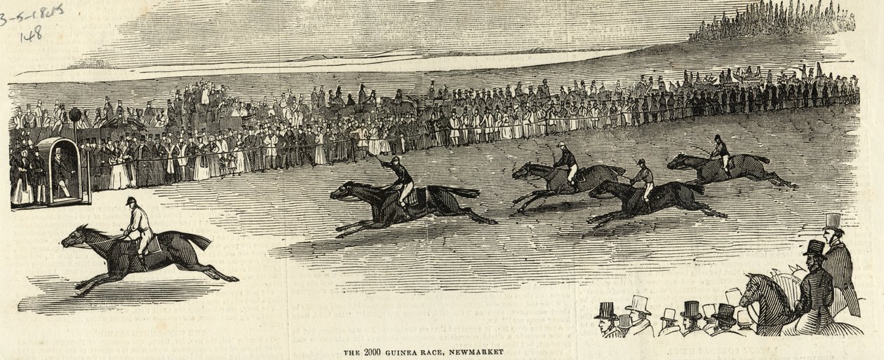 سباق غينيا 2000 ، نيوماركت ، من "أخبار لندن المصورة" ، 3 مايو 1845 بواسطة مدرسة اللغة الإنجليزية