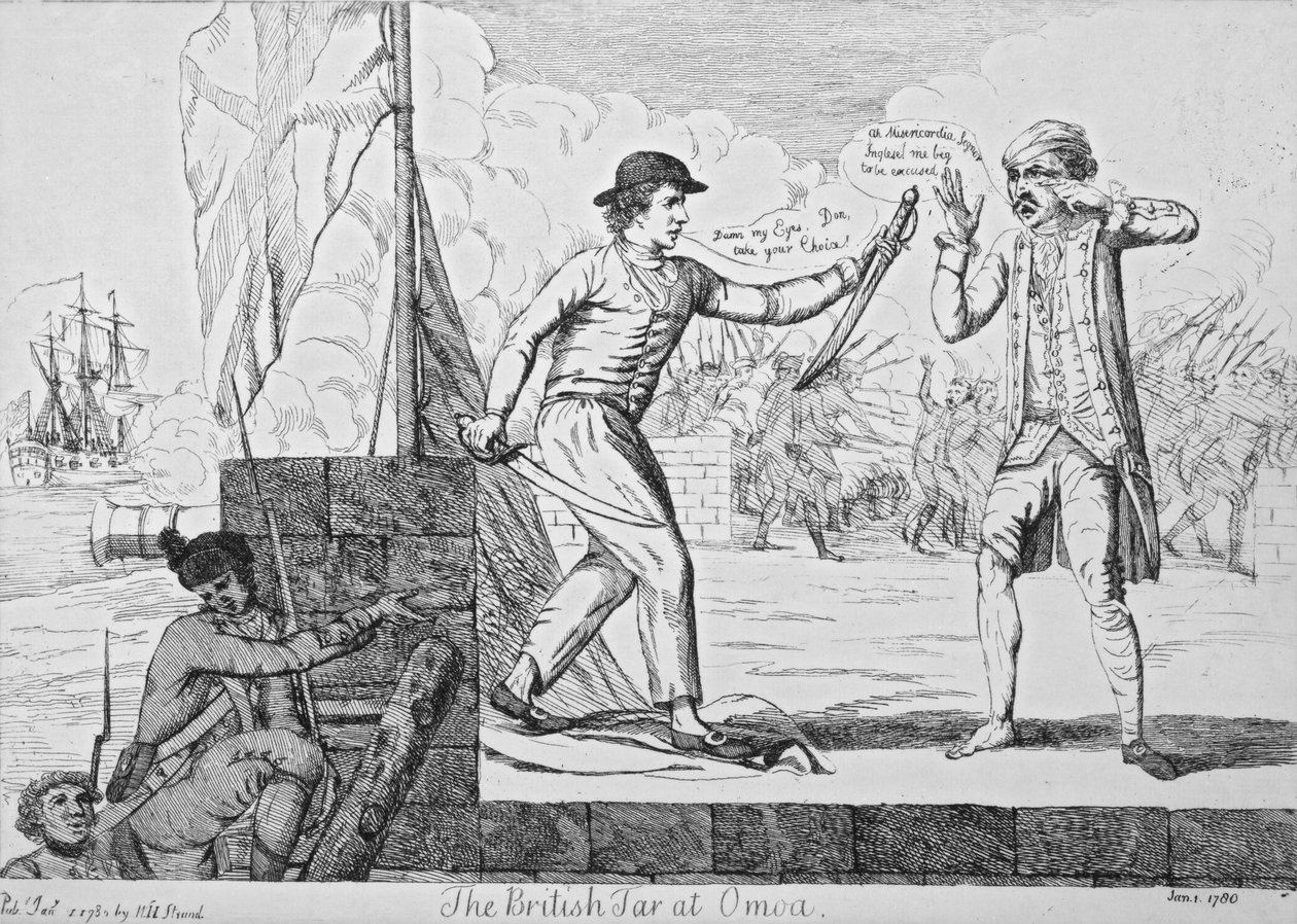 القطران البريطاني في أوموا ، 1780 بواسطة مدرسة اللغة الإنجليزية