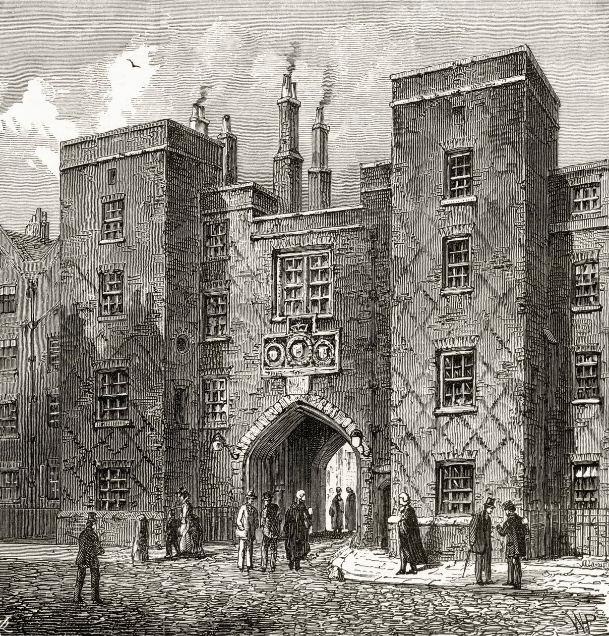 The Chancery Lane Gate of Lincoln&39;s Inn ، من "London Pictures: Drawn with Pen and Pencil" ، بقلم القس ريتشارد لوفيت ، نُشر عام 1890 بواسطة مدرسة اللغة الإنجليزية