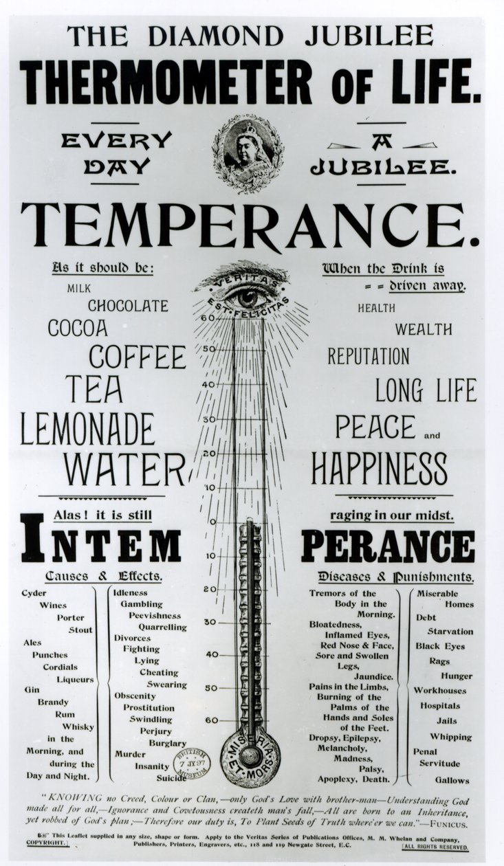 ميزان حرارة اليوبيل الماسي للحياة ، طبع بواسطة MM Whelan and Company ، 1897 بواسطة مدرسة اللغة الإنجليزية