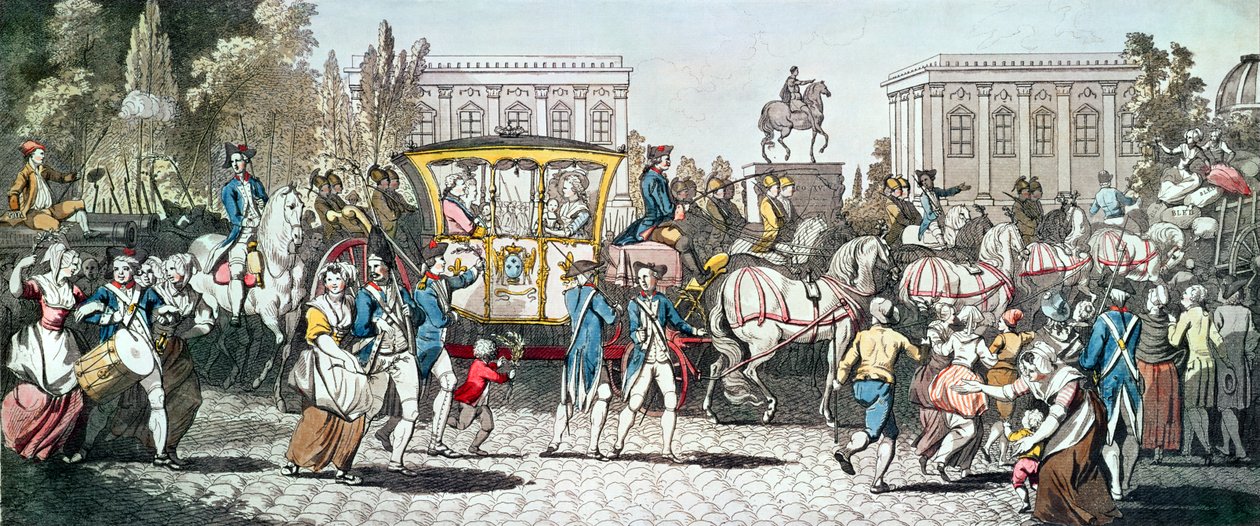 دخول لويس السادس عشر (1754-93) إلى باريس ، 6 أكتوبر 1789 بواسطة مدرسة اللغة الإنجليزية