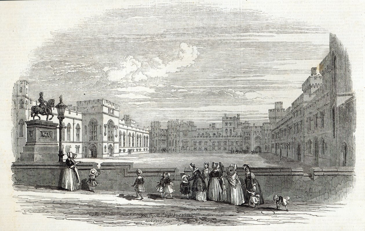 The Great Quadrangle ، قلعة وندسور ، من "أخبار لندن المصورة" ، 10 أكتوبر 1846 بواسطة مدرسة اللغة الإنجليزية
