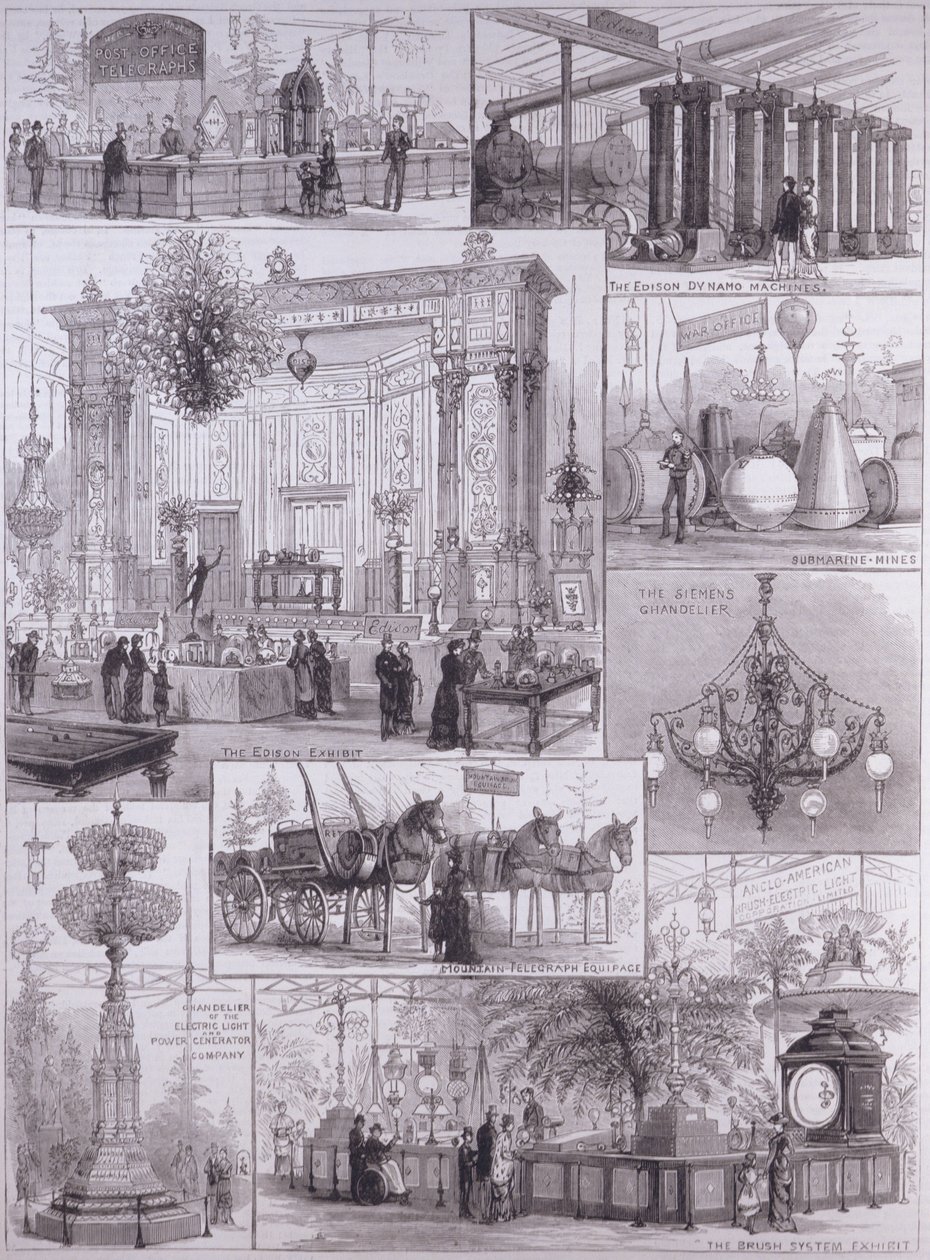 المعرض الدولي للكهرباء في كريستال بالاس ، من "أخبار لندن المصورة" ، 3 أبريل 1882 بواسطة مدرسة اللغة الإنجليزية