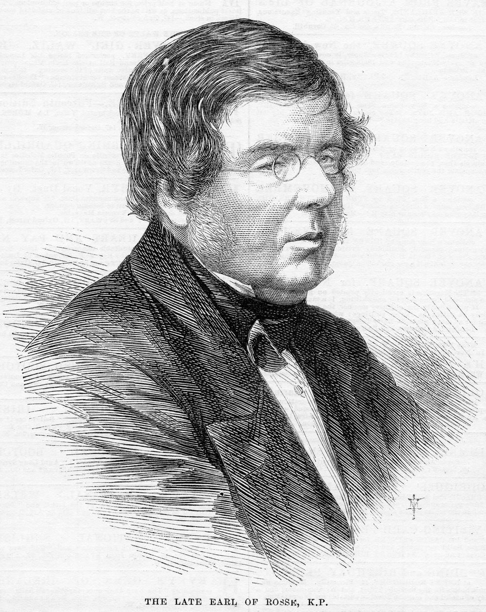إيرل روسى المتأخر ، KP ، رسم توضيحي من "أخبار لندن المصورة" ، 1867 بواسطة مدرسة اللغة الإنجليزية
