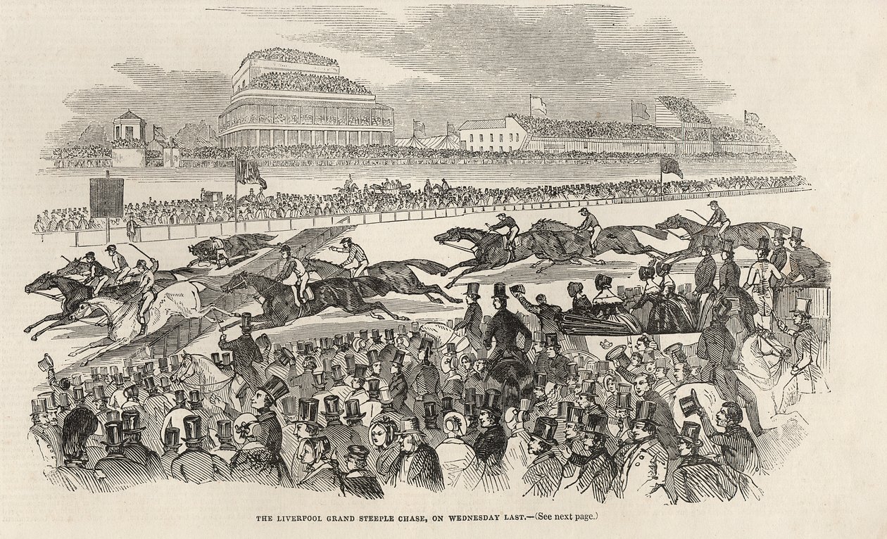 ال ليفربول جراند ستيبل تشيس يوم الأربعاء الماضي ، من "أخبار لندن المصورة" ، 8 مارس 1845 بواسطة مدرسة اللغة الإنجليزية