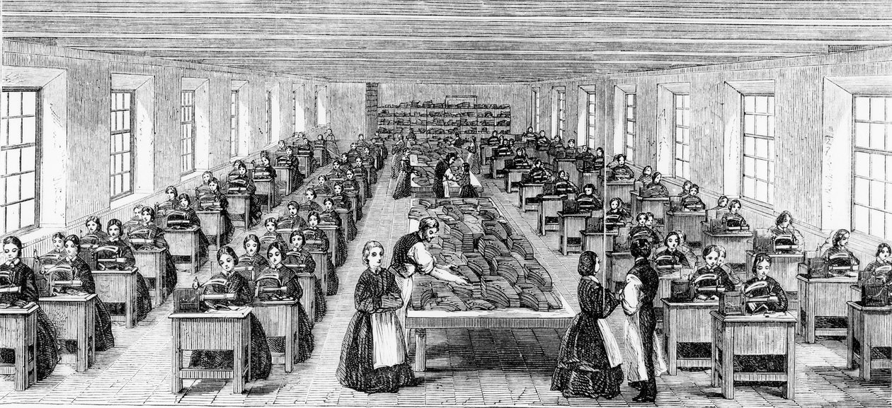 غرفة الآلة في Somervell Brothers ، Netherfield ، Kendal ، صورة توضيحية من "معرض لندن 1862 - كتالوج مصور" ، 1862 بواسطة مدرسة اللغة الإنجليزية