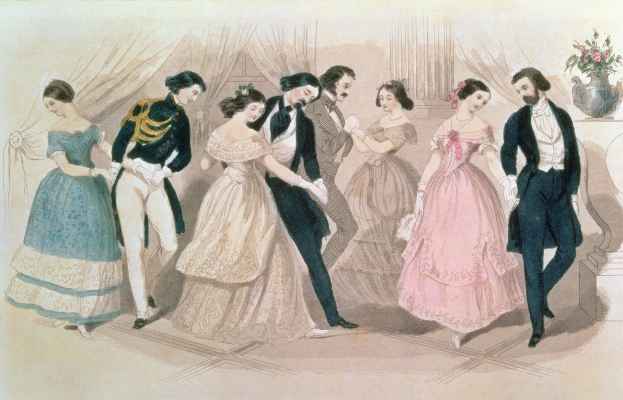أزياء البولكا ، من كتاب سيدة جودي ، المجلد. الحادي والثلاثون ، 1845 بواسطة مدرسة اللغة الإنجليزية
