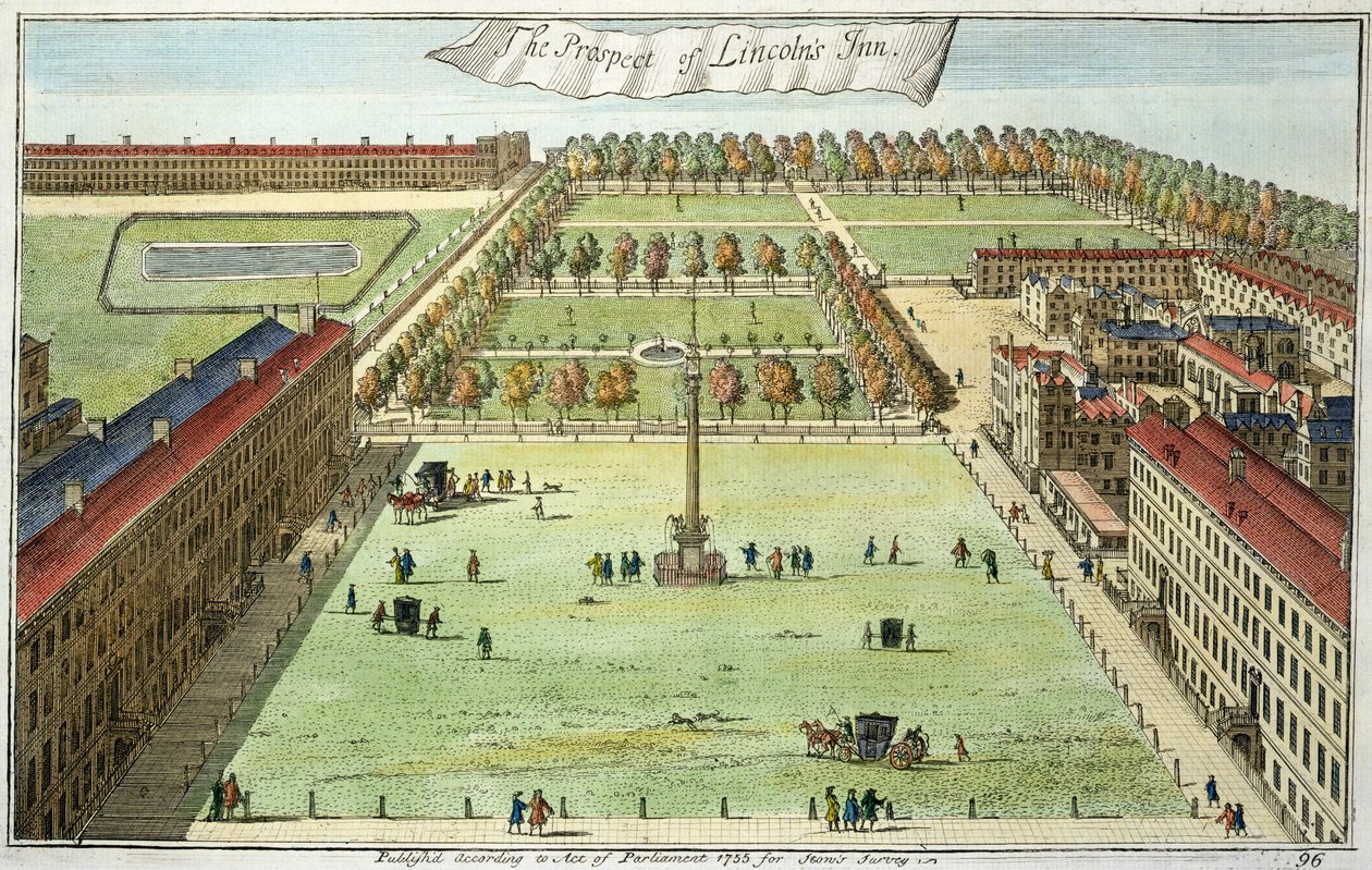 بروسبكت لينكولنز إن ، مسح ستوز لندن ، حانة. 1755 بواسطة مدرسة اللغة الإنجليزية