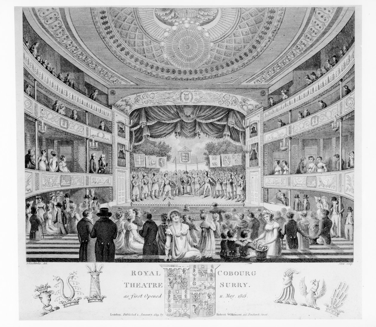 مسرح Royal Cobourg ، Surry ، 1818 بواسطة مدرسة اللغة الإنجليزية