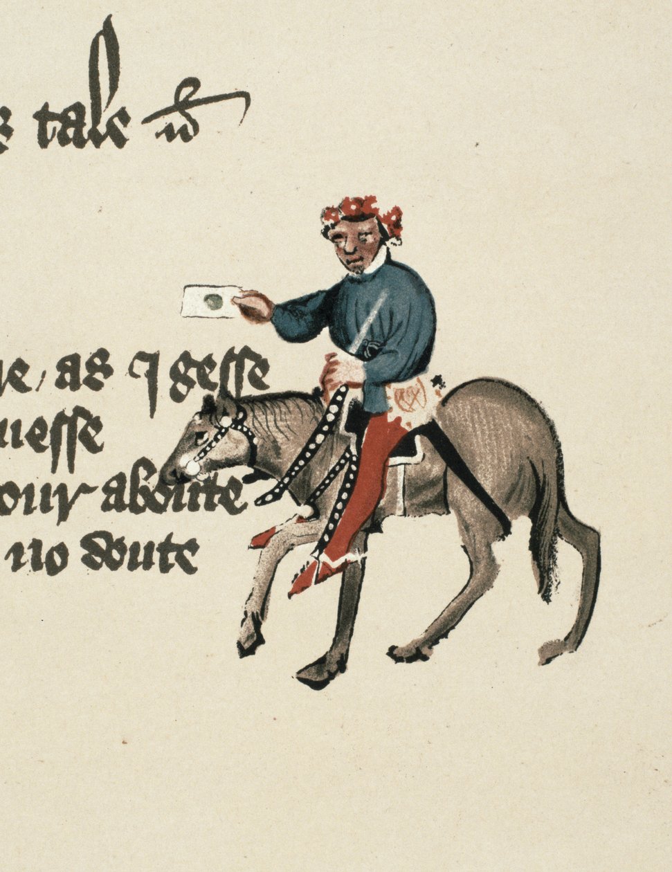 المستدعي ، التفاصيل من حكايات كانتربري ، بقلم جيفري تشوسر (c.1342-1400) مخطوطة إليسمير ، طبعة فاكس ، 1911 (للحصول على التفاصيل الأصلية ، انظر 128936) بواسطة مدرسة اللغة الإنجليزية