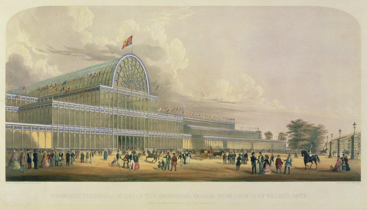 متحف قصر كريستال ، من بوابة أمير ويلز ، رسمه ورسمه C. Burton ، الحانة. من قبل أكرمان وشركاه ، 1881 بواسطة مدرسة اللغة الإنجليزية