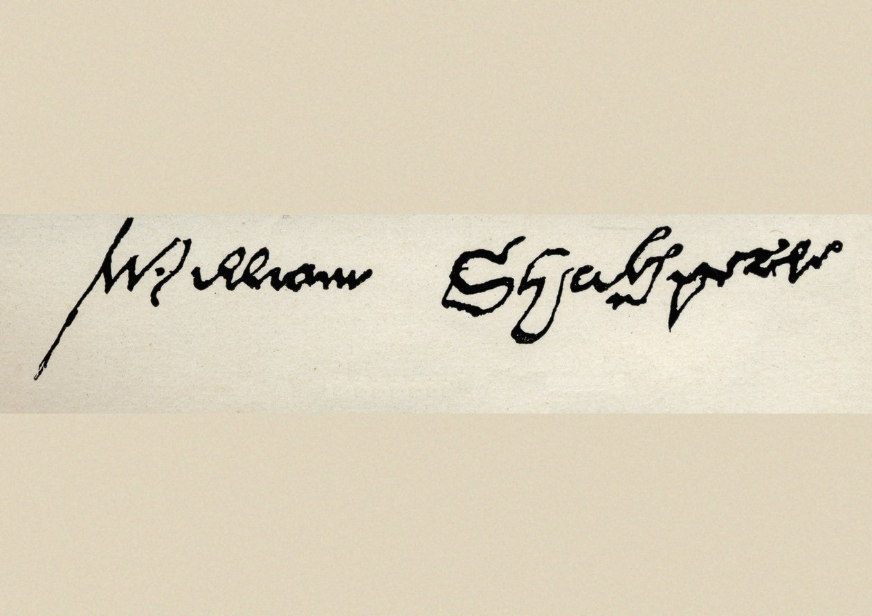 توقيع وليام شكسبير (1564-1616) (قلم وحبر) بواسطة مدرسة اللغة الإنجليزية