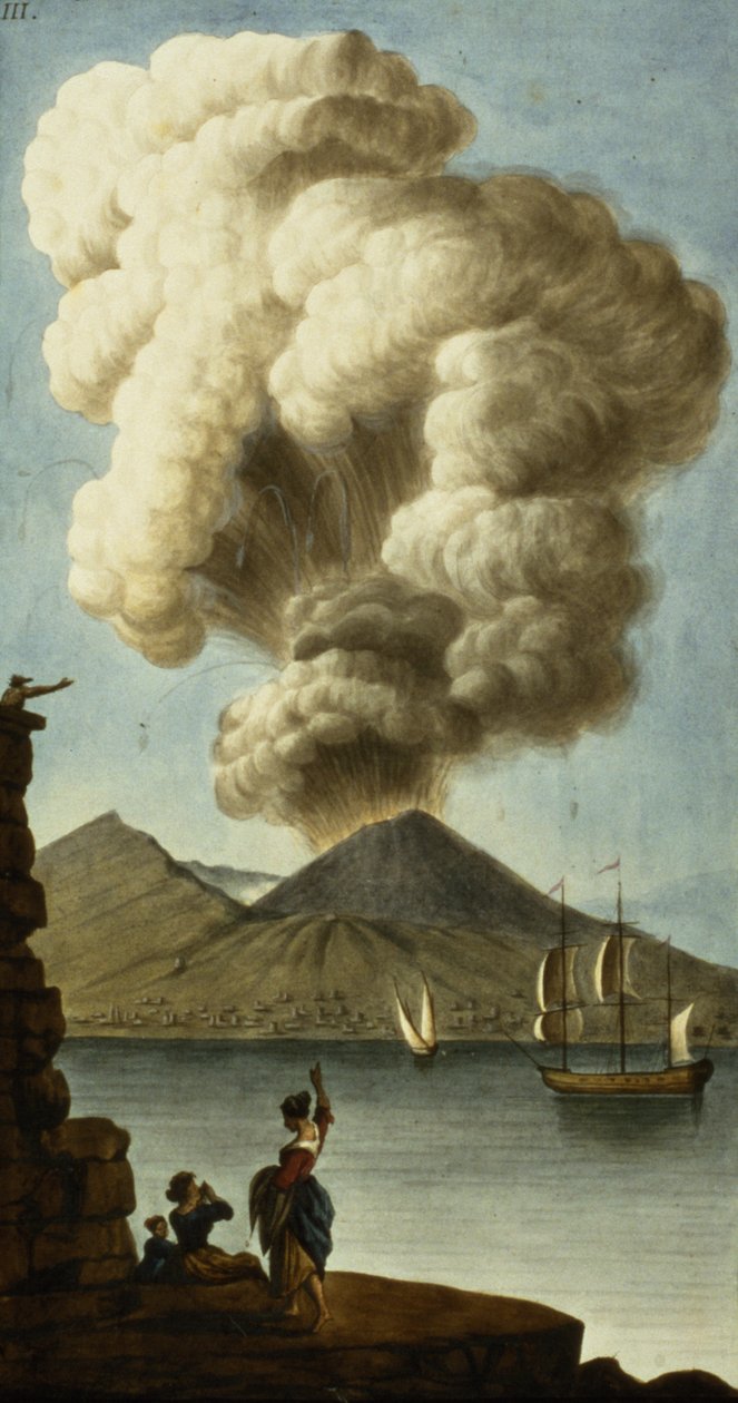 ثوران فيزوف ، اللوحة الثالثة من السير ويليام هاملتونس كامبي فليغرايا (ملحق) ، 1779 (مرحاض) بواسطة مدرسة اللغة الإنجليزية