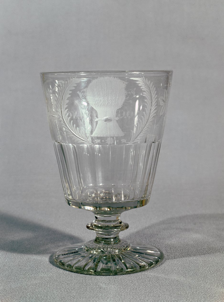 كأس محفور على العجلات ، c.1800-25 (زجاج) بواسطة مدرسة اللغة الإنجليزية