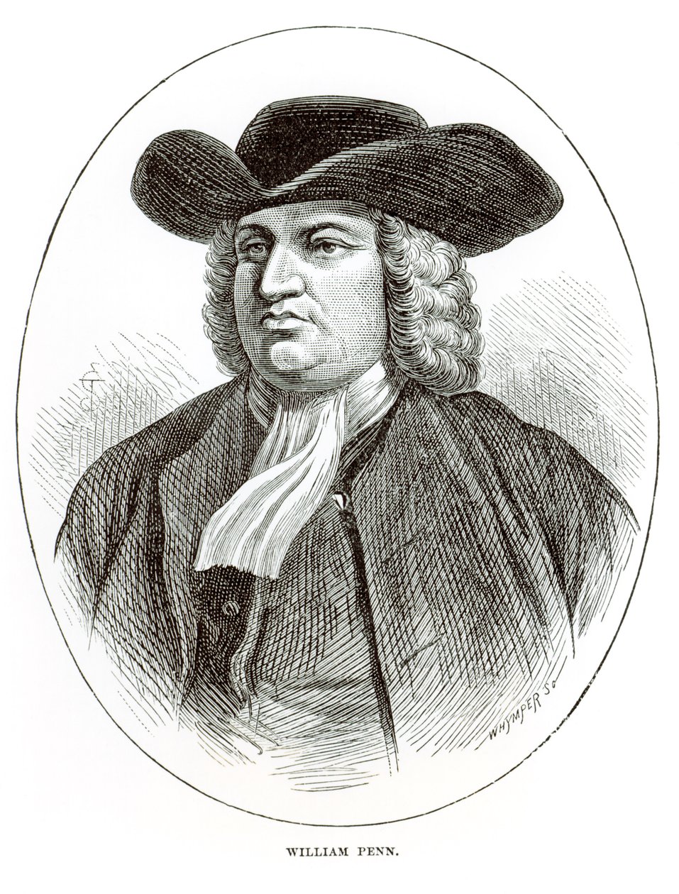وليام بن (1644-1718) منقوش بواسطة يوشيا وود ويمبر (1813-1903) بواسطة مدرسة اللغة الإنجليزية