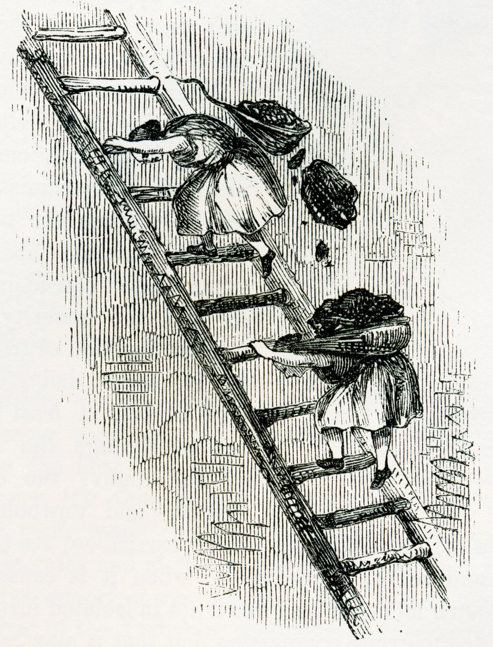 نساء يحملن الفحم إلى السطح في مناجم شرق اسكتلندا ، من "Cyclopaedia of المفيد الفنون والصناعات" تشارلز توملينسون بواسطة مدرسة اللغة الإنجليزية