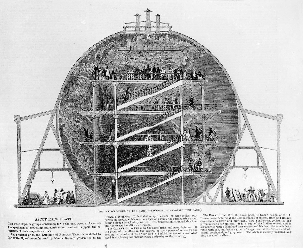 نموذج وايلد للأرض ، 1851 بواسطة مدرسة اللغة الإنجليزية
