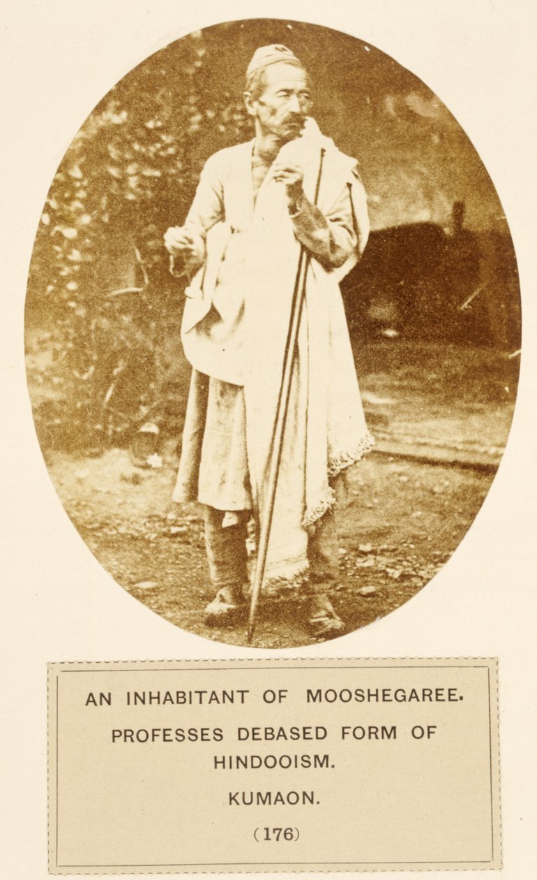 أحد سكان Mooshegaree ، يصرح شكل محروم من الهندوسية ، Kumaon ، من شعب الهند ، بقلم J. Forbes Watson ، تم نشره عام 1868 (طبعة زيلية) بواسطة مصور انجليزى