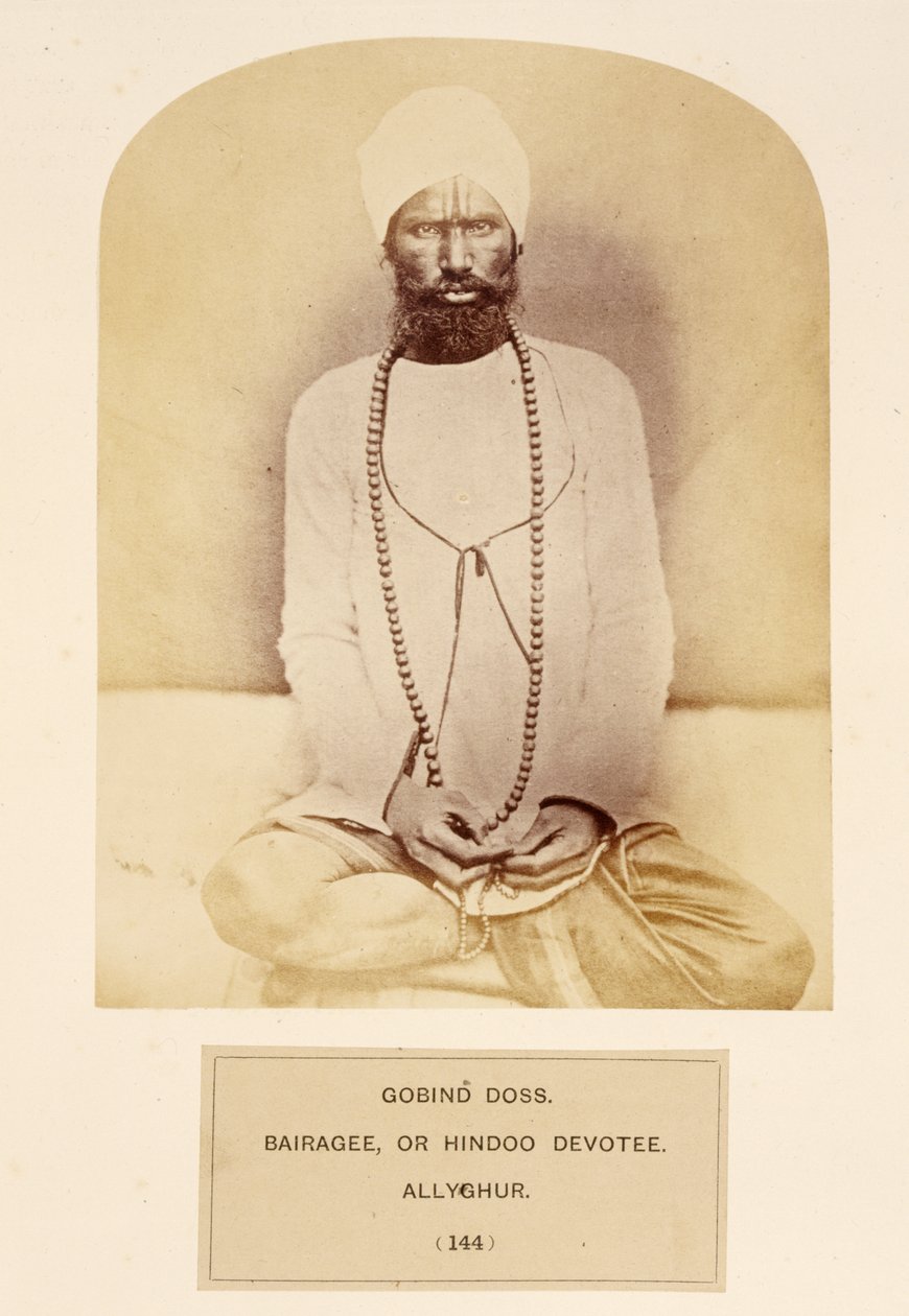 جوفيند دوس ، Bairagee ، أو Hindoo Devotee ، Allyghur ، من The People of India ، بقلم J. بواسطة مصور انجليزى