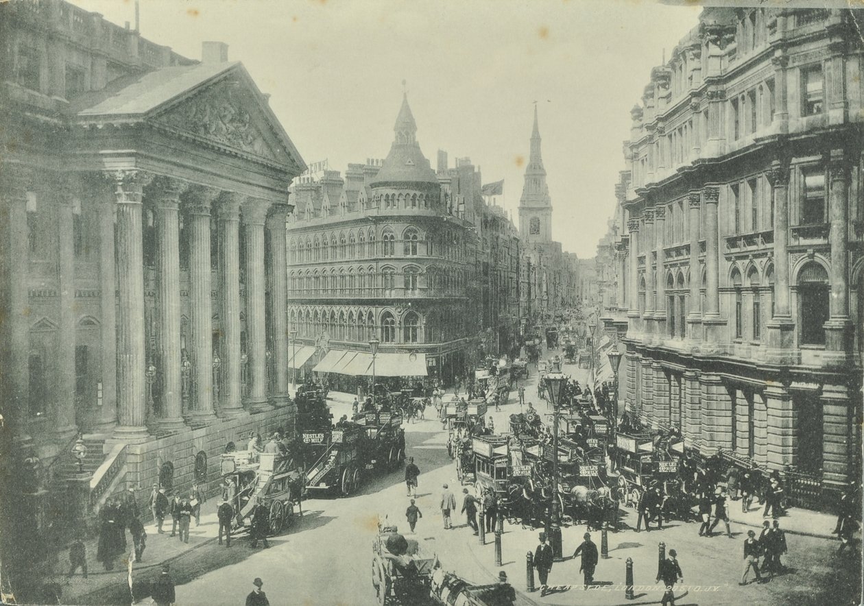 مابين وويب ، تشيبسايد ، من قصر مانسون باتجاه الغرب ، مدينة لندن ، 1890 بواسطة مصور انجليزى
