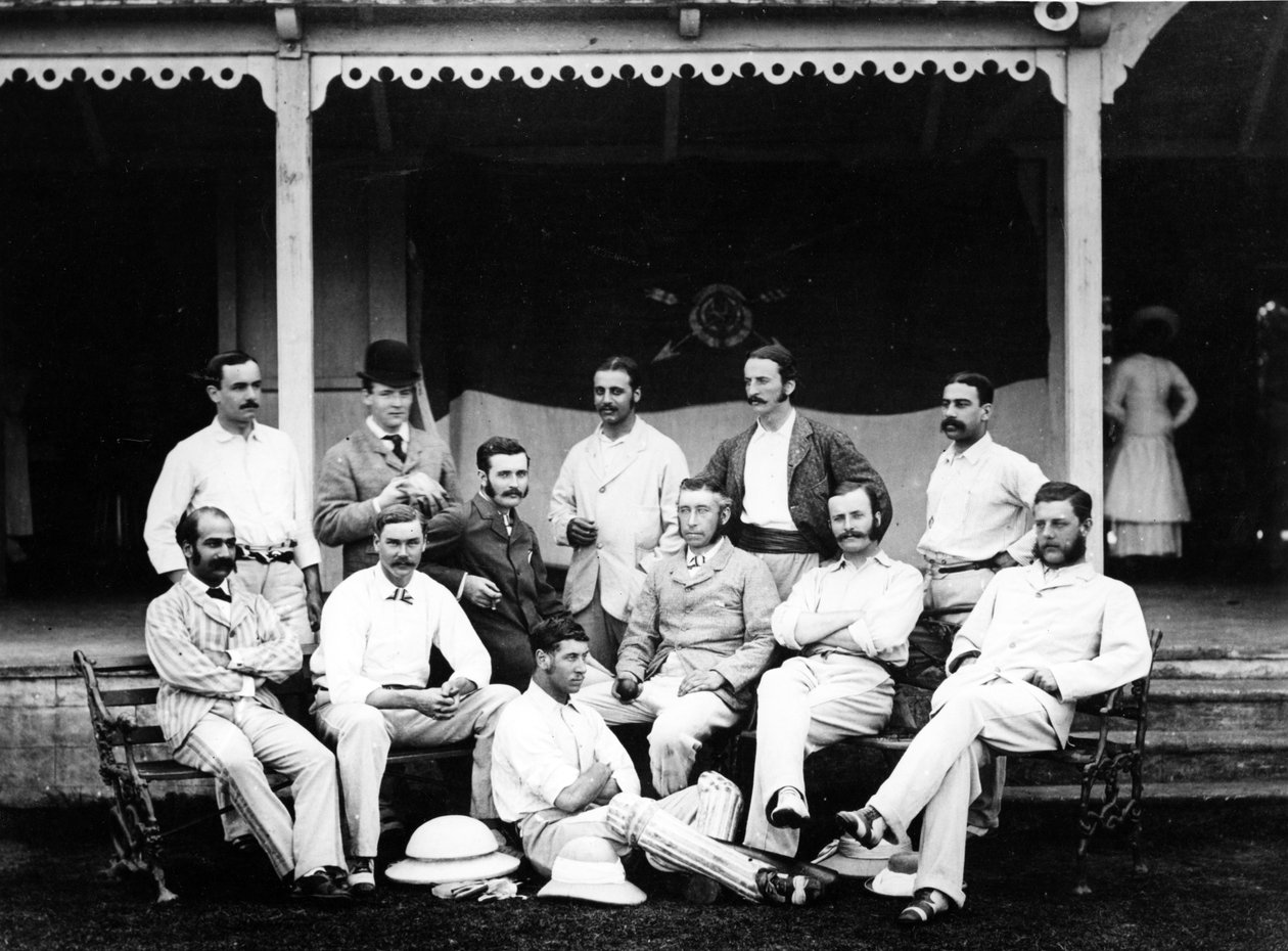الكريكيت الهاروفي القديم 11 في الهند ، 1878 بواسطة مصور انجليزى