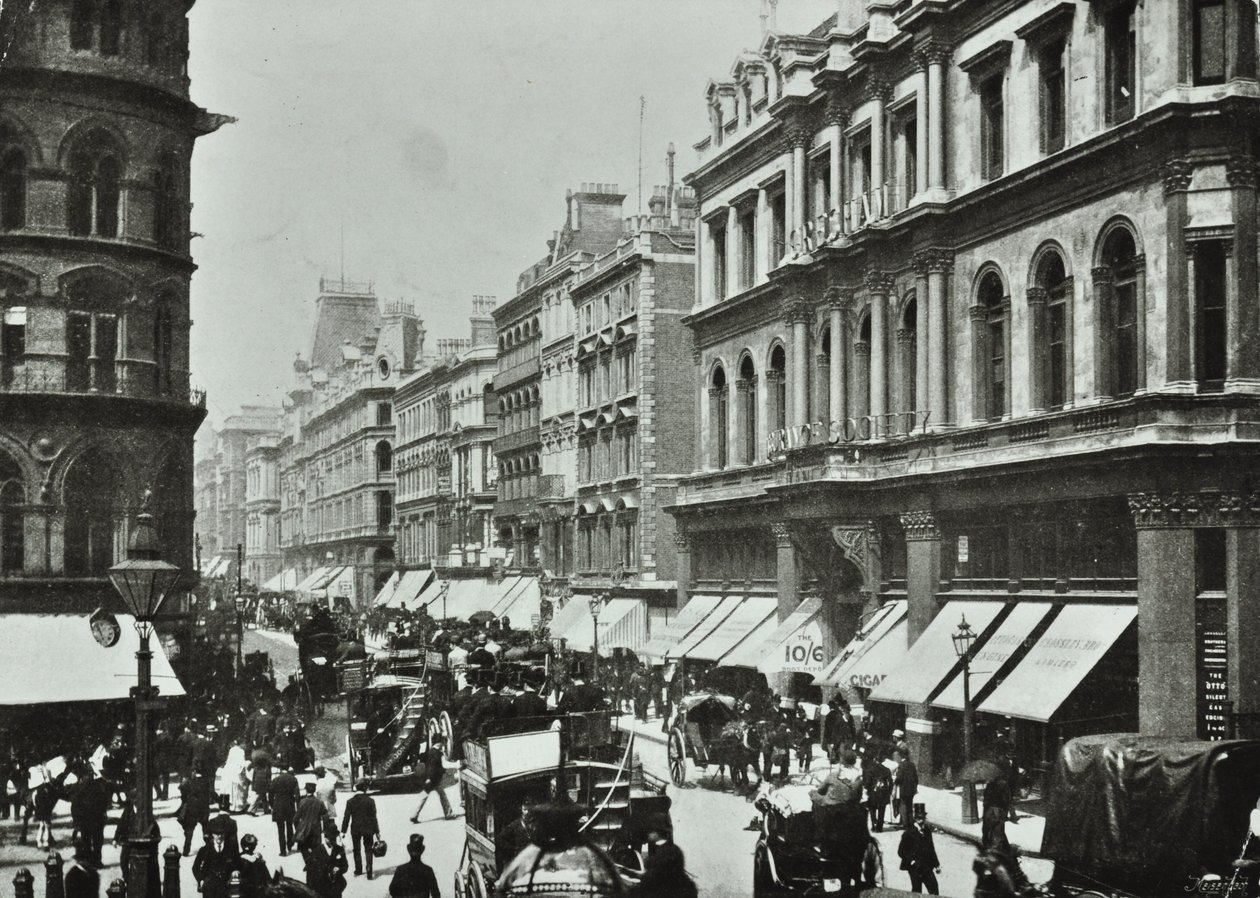 دواجن ، تتجه غربًا إلى تشيبسايد ، مدينة لندن ، 1890 بواسطة مصور انجليزى