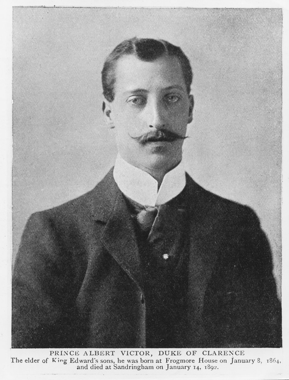 الأمير ألبرت فيكتور ، دوق كلارنس وأفونديل (1864-92) (b / w photo) بواسطة مصور انجليزى