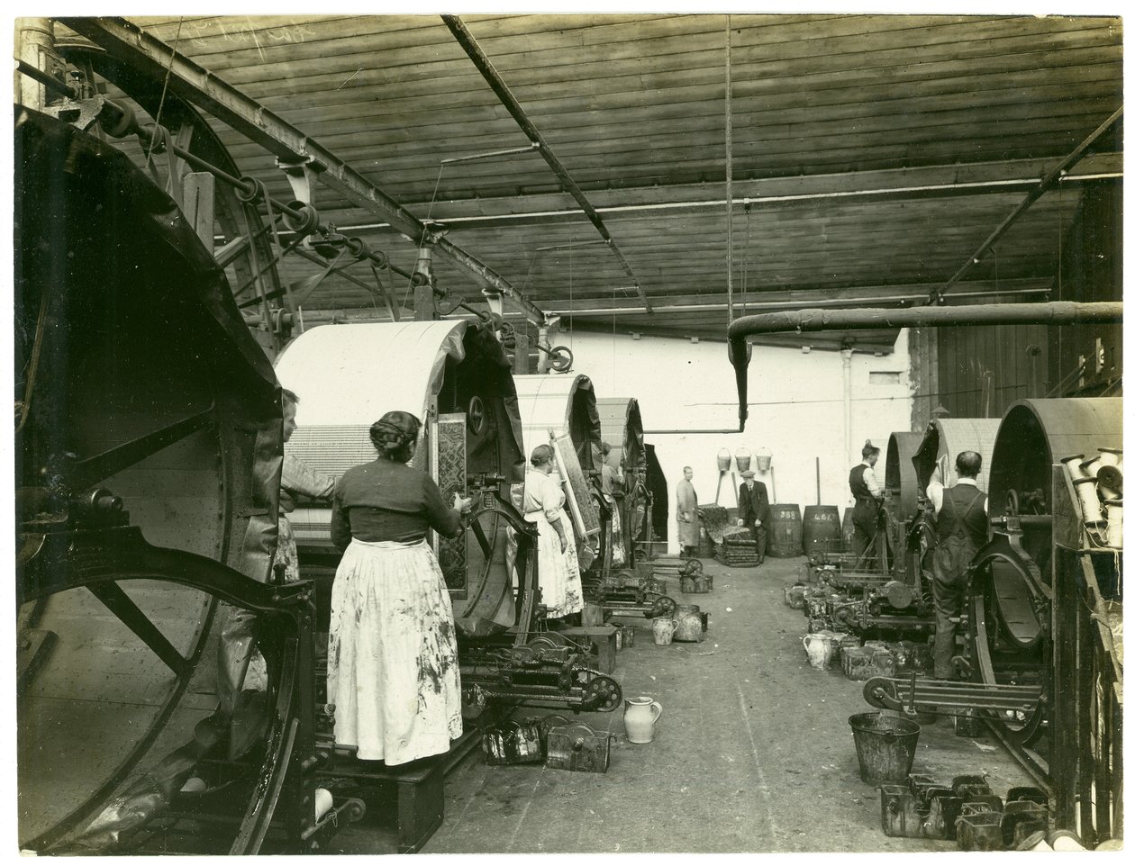 طباعة نسيج ، مصنع هيوز رقم 2 ، 1923 بواسطة مصور انجليزى