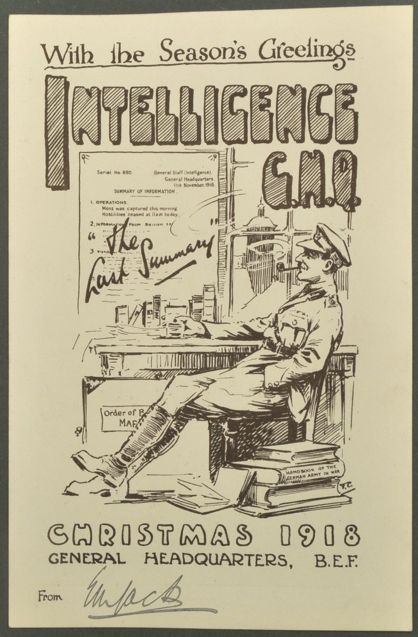 مع تحيات المواسم ، GHQ Intelligence ، عيد الميلاد 1918 من EM Jack ، 1918 بواسطة مصور انجليزى
