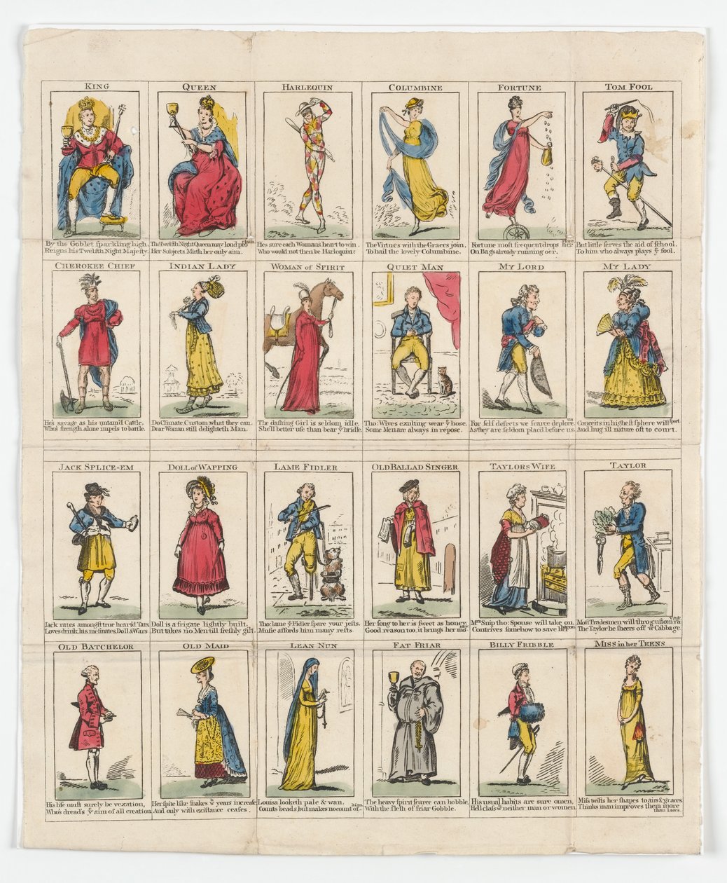 24 شخصية ليلية ، 1818 (نقش يدوي) بواسطة مدرسة اللغة الإنجليزية