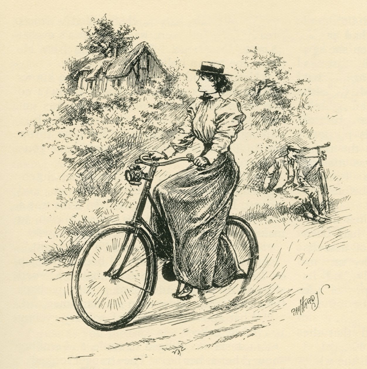 دراج أنثى من القرن التاسع عشر. من مجلة ستراند نشرت عام 1897. بواسطة مدرسة اللغة الإنجليزية