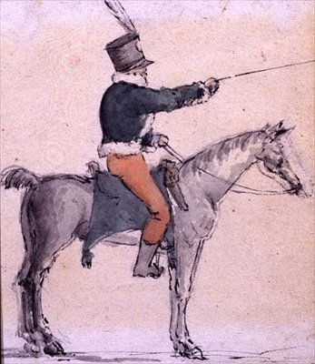 جندي صبي على ظهور الخيل حوالي عام 1820 (ألوان مائية على ورق) بواسطة مدرسة اللغة الإنجليزية