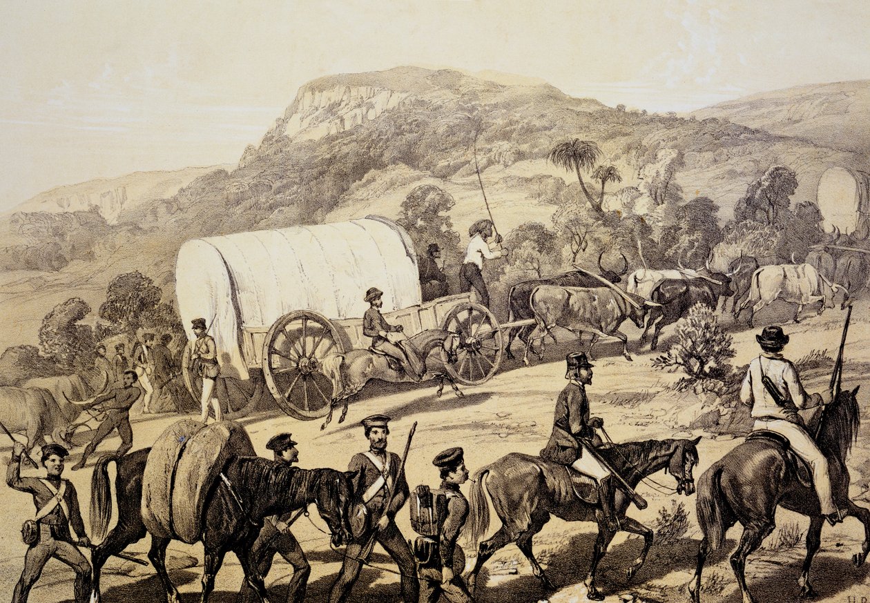 قافلة عربات ، من مشاهد في كافرلاند وحوادث في حرب كافير 1851-53 بواسطة مدرسة اللغة الإنجليزية