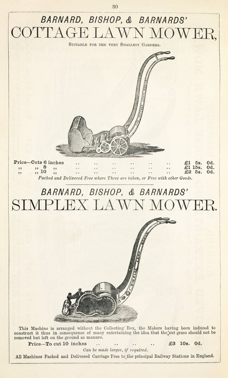 كوخ وحشاش العشب البسيط ، توضيح من كتالوج الحدائق ، نشره Barnard Bishop & Barnard ، 1878 بواسطة مدرسة اللغة الإنجليزية