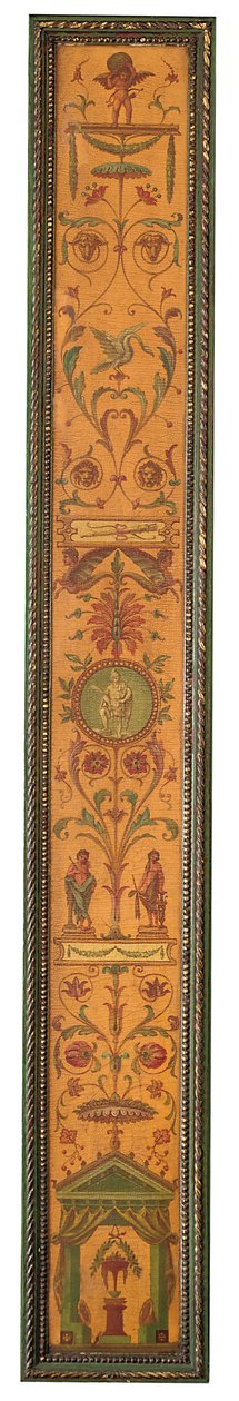خزانة كتب ذات واجهة مقوسة على طراز جورج الثالث ، حوالي 1880 (قطعة مطلية بالذهب والأخضر وخشب متعدد الألوان) بواسطة مدرسة اللغة الإنجليزية