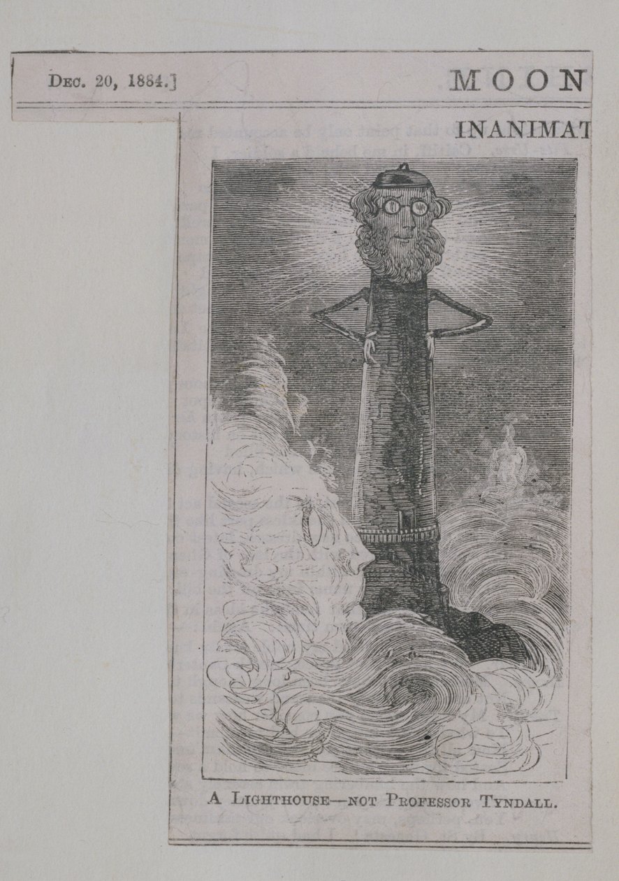 منارة - وليس البروفيسور تيندال ، من Moonshine ، تم نشره في 20 ديسمبر 1884 (نقش الخشب) بواسطة مدرسة اللغة الإنجليزية