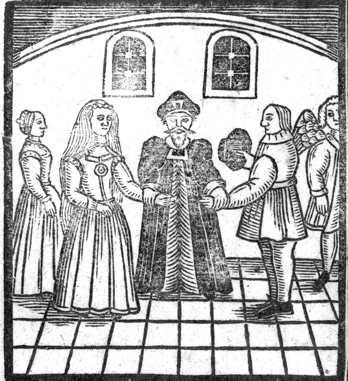 حفل زواج ، توضيح من كتاب Roxburghe Ballads بواسطة مدرسة اللغة الإنجليزية