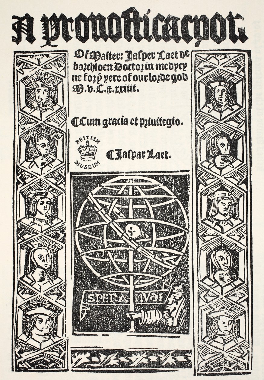 A Prostostostation ، بواسطة Jasper Laet (fl.1485-1532) ، طبعها R. Bankes ، 1524 بواسطة مدرسة اللغة الإنجليزية