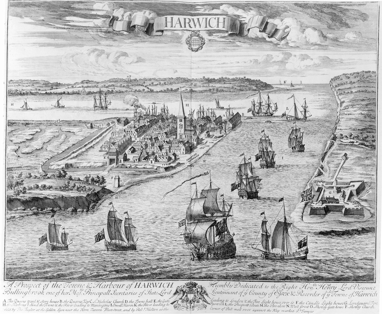 A Prospect of the Towne and Harbour of Harwich بواسطة مدرسة اللغة الإنجليزية