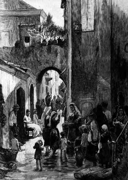نافورة شارع ، كاتانزارو ، إيطاليا ، من كتاب "البحر الأبيض المتوسط الرائع" ، المجلد 3 ، الذي نشرته شركة Cassell and Co.Ltd. بواسطة مدرسة اللغة الإنجليزية