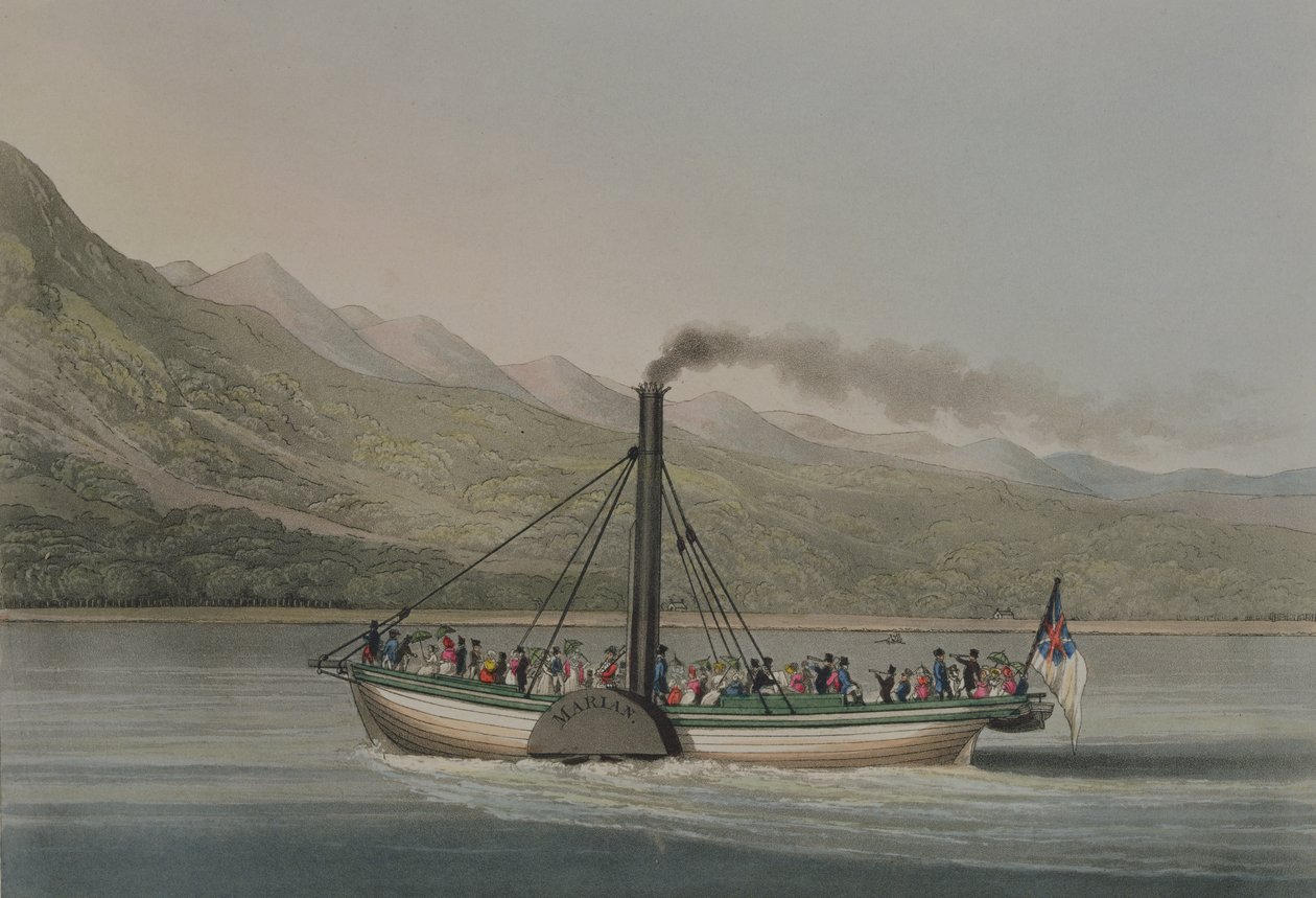 رحلة لأعلى بحيرة لوموند ، نقشها جي هانت ، 1830s (نقش الألوان) بواسطة مدرسة اللغة الإنجليزية