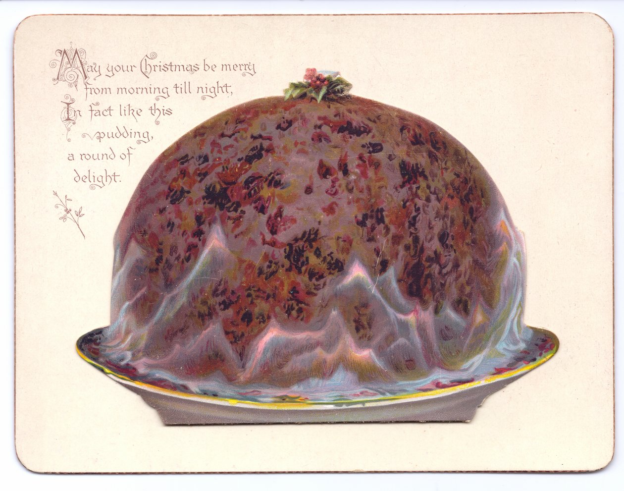 A Victorian New Year card of a young woman in widow