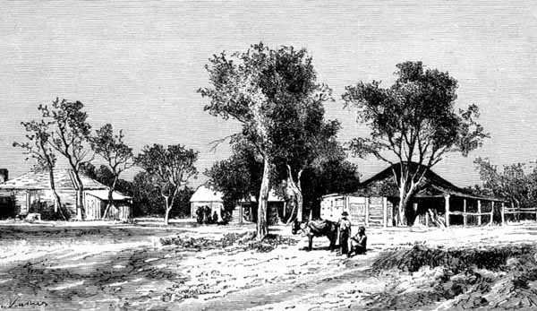 قرية في دارلينج داونز ، كوينزلاند ، أستراليا ، من حانة "Australian Pictures". بواسطة جمعية المسالك الدينية بواسطة مدرسة اللغة الإنجليزية