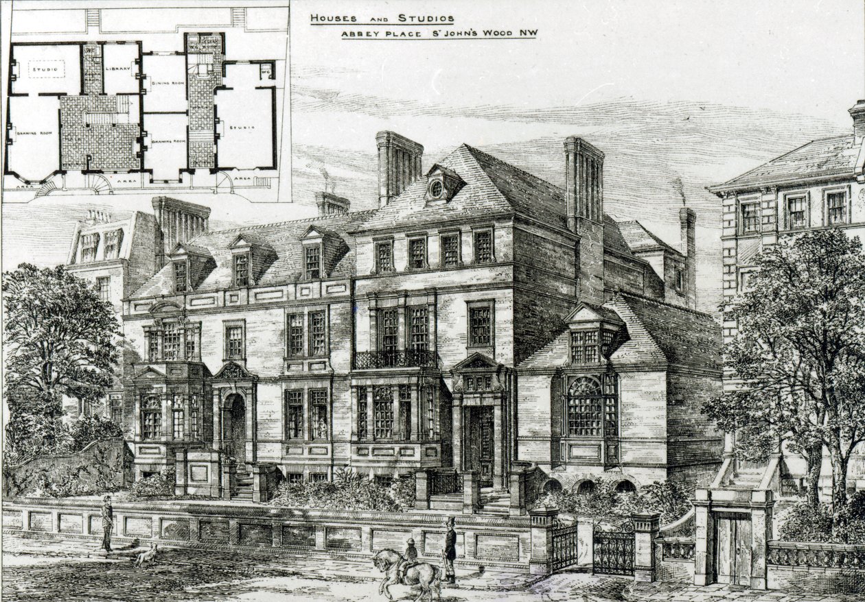 مكان الدير ، St.Johns Wood ، من The Building News ، 18 يناير 1878 بواسطة مدرسة اللغة الإنجليزية