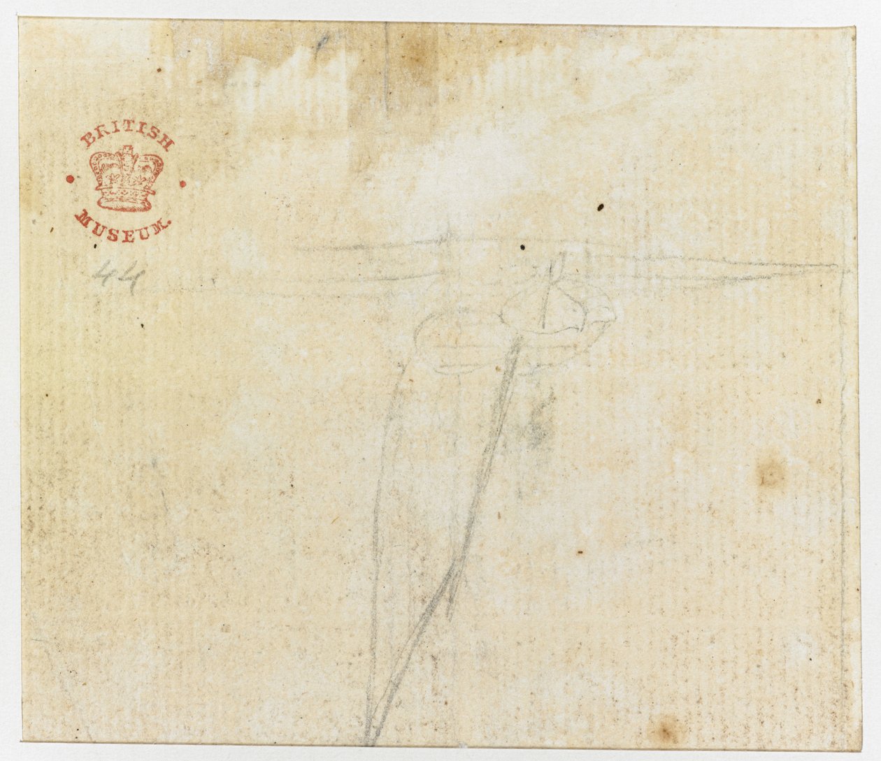 يضيف. 15508 ، f.44v ، رسم تخطيطي من "الرسومات" بالحبر الهندي ، يوضح رحلة النقيب كوك الأولى بواسطة مدرسة اللغة الإنجليزية