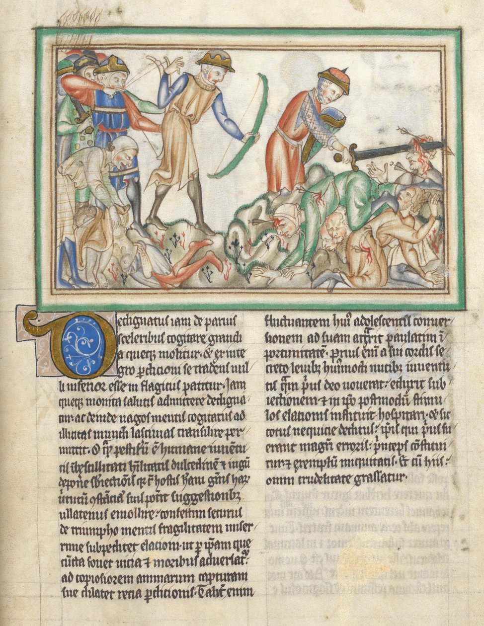 أضف 35166 f.35 أشخاص يقتلون ، مشاهد من الكتاب المقدس من نهاية العالم لسانت جون ، نهاية العالم باللاتينية مع تعليق (حبر ولون على ورق) بواسطة مدرسة اللغة الإنجليزية